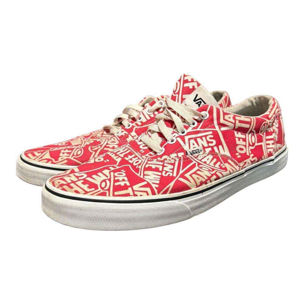 VANS Doheny Men's Size 13 US OTW Repeat Red White Canvas Skate Shoes Sneakers